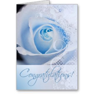 Congratulations Wedding Bridal Lace Rose (blue) Card