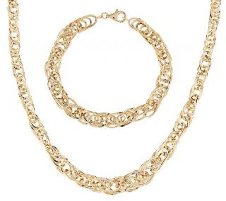14K Gold Intertwining Rolo Link Necklace or Bracelet 