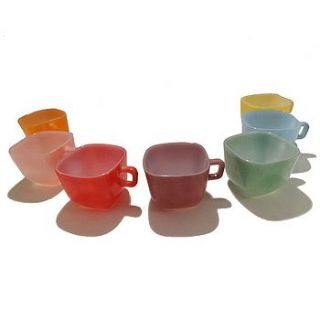 set of 1950s vintage glass cups by retropolitan