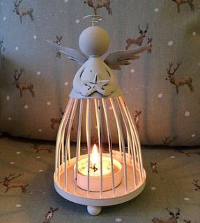 vintage angel tea light holder by og home