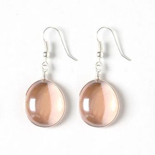 retro glass earrings pink by float jewellery