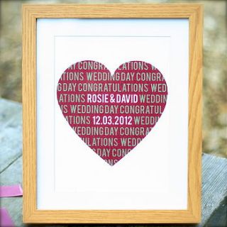 personalised wedding framed print by ditto