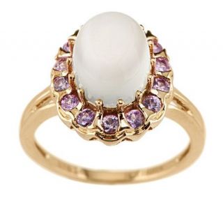 Blue Moonstone & 0.45 ct tw Purple Sapphire Ring 14K Gold —