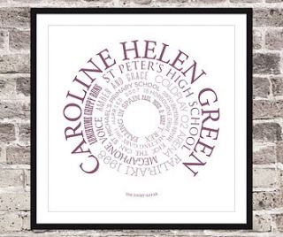 personalised life story print by yours for keeps