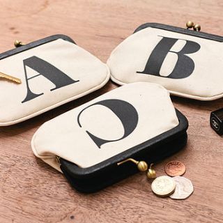 initial coin purse by alphabet bags