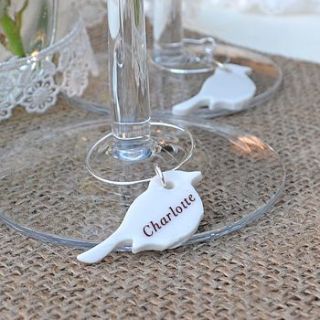 personalised wedding bell glass charms by carys boyle ceramics