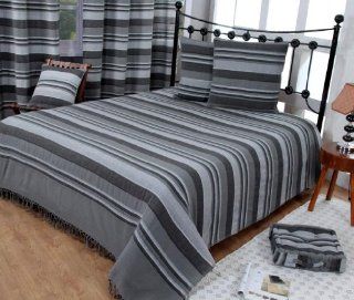 Homescapes waschbare Tagesdecke Sofaberwurf XXL Morocco grau 225 x 255 cm berwurfsdecke Bettberwurf 100% reine Baumwolle Küche & Haushalt
