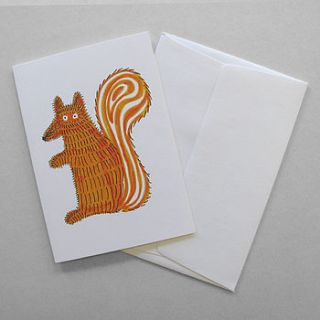 red squirrel greeting card by kethi copeland
