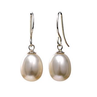 tear drop pearl earrings by argent of london