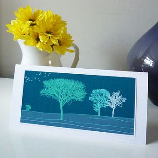 norfolk trees greeting card by nancy edwards