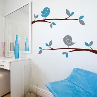 birds on tree branches wall stickers by sirface graphics