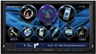 Kenwood DNX7210BT All In One Navigationssystem mit DVD Spieler (17,8 cm VGA Doppel DIN Monitor, Bluetooth, Apple iPod ready, USB 2.0) schwarz Audio & HiFi