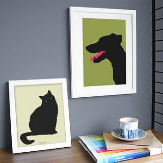 personalised pet silhouette print by cat's print shop