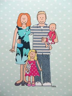 personalised family picture by delly doodles