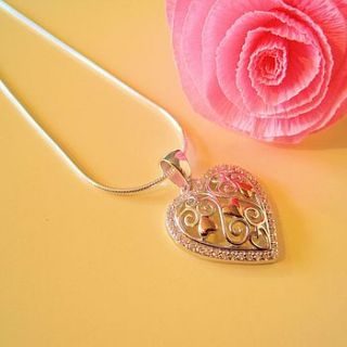 heart pendant silver and gold by bijou gifts