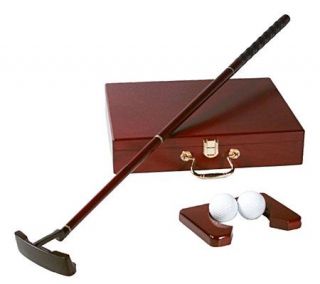 Executive Wooden Golf Putter Set w/Display Case —