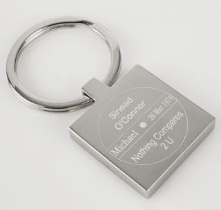 personalised record label keyring by capture & keep
