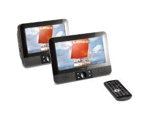 Lenco MES 211 tragbarer DVD Player mit 2x 17,8 cm (7 Zoll) Monitor (Kartenslot, 1 Watt, USB) schwarz Lenco Audio & HiFi