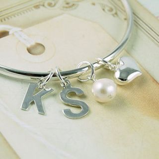 personalised initial bangle by highland angel