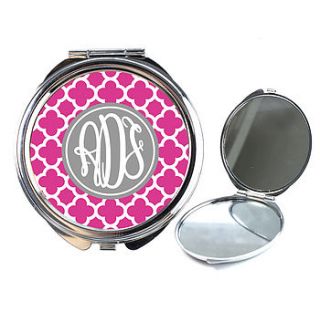 personalised compact mirror   clover pattern by we love to create