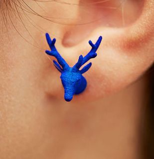 deer head earrings by spotted