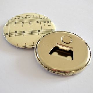 vintage music magnetic bottle opener by grace & favour home