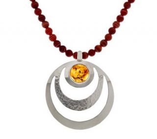 Dominique Dinouart Bold Sterling Pendant w/ 18 Necklace —