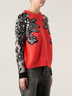 Mrz Crew Neck Patterned Sweater