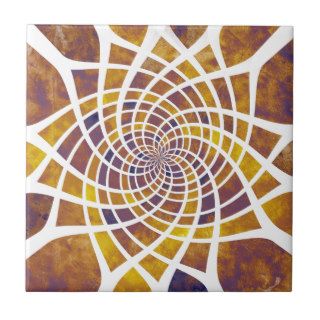 Abstract brown, yellow watercolor geometric tiles