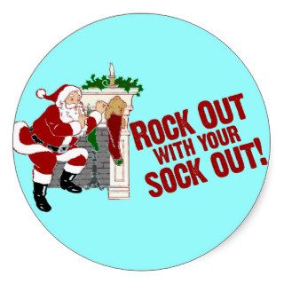 Funny Christmas Santa Claus Round Stickers