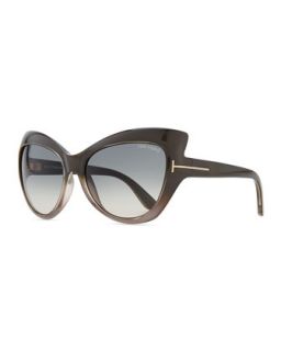 Tom Ford Bardot Sharp Cat Eye Sunglasses, Gray