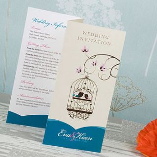 elegant bird cage wedding invitation by love wedding print