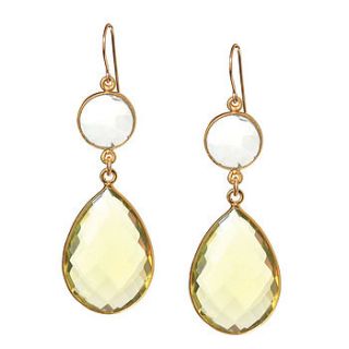 lemon quartz & gold adorn me earrings by chupi