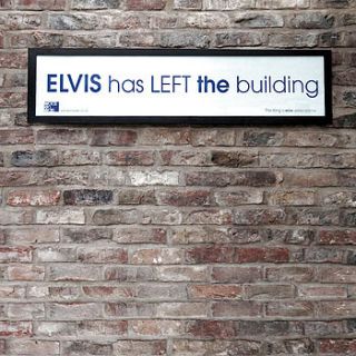 wow 'elvis has left' framed print by words on walls