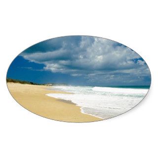 Beach Papohaku Molokai Hawaii Oval Sticker
