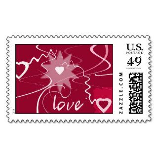 Crazy heart love design postage stamps