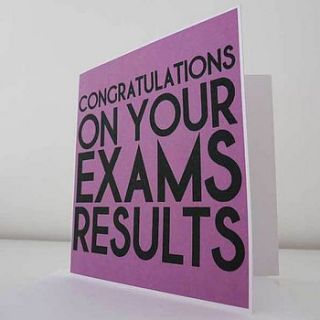 'congratulations on exams' greetings card by my love lane