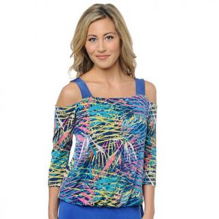 Slinky® Brand Sails in the Wind 3/4 Sleeve Off the Shoulder Top