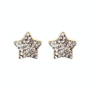 crystal star stud earrings by cherry & joy