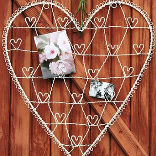 wire heart card and photograph holder by ella james