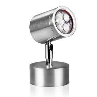 LED Wandleuchte aus Aluminium mit 3 warm weien Power LEDs von parlat (230 Volt AC, IP44, dreh  und schwenkbar, Leuchte fr Auen, Outdoor, Energiesparlampe, Strahler, Aufbauleuchte, 230V) Beleuchtung
