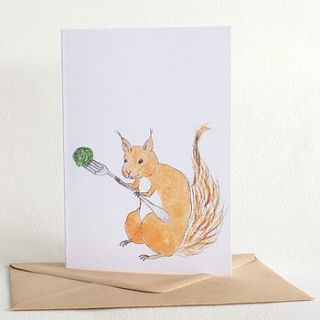 squirrel with sprout christmas card by mellor ware