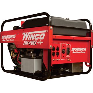 Winco Trifuel Generator — 9000 Surge Watts, 8000 Rated Watts, Electric Start, Model# 16609-000  Portable Generators