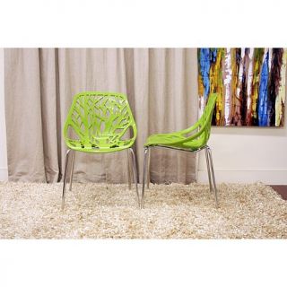 Birch Sapling Green Plastic Modern Dining Chair (Set of 2)