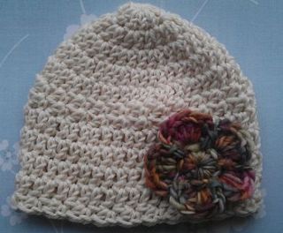 baby hat in natural cream by daisy dumpling