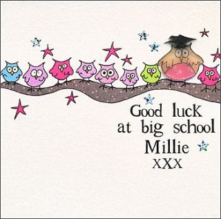 personalised good luck at big school card by eggbert & daisy