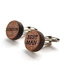personalised wooden cufflinks by made lovingly made