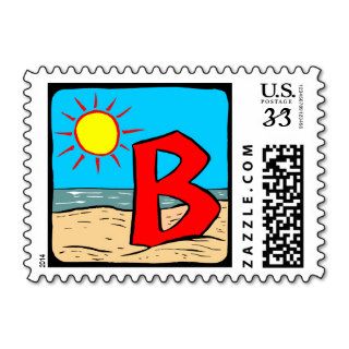 Postcard Beach Wedding Ideas Letter B Stamp