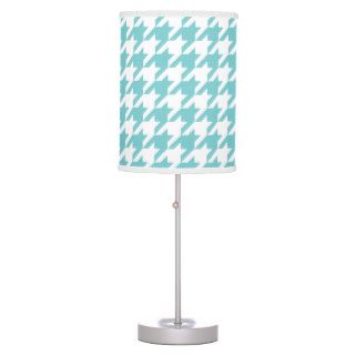 Aqua Houndstooth Pattern Table Lamp