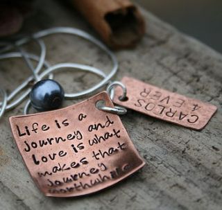personalised copper love note necklace by joulberry